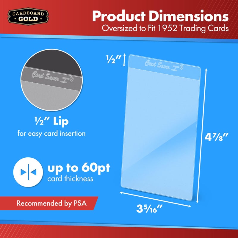 Cardboard Gold Card Saver 1 - 50 Count - Semi Rigid Card Holder, Trading Card Protectors - PSA-Approved Cardsaver for Baseball, Trading, Sports Cards - Card Sleeves, Binder, & Storage Box Compatible - Image 2